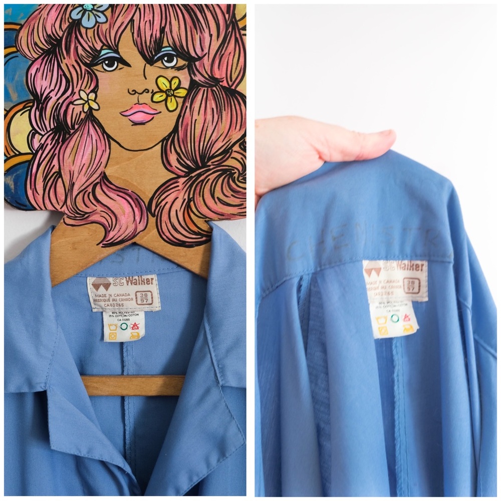 Vintage 1970s Blue Coveralls/Utility Jumpsuit • L - Picture 9 of 10